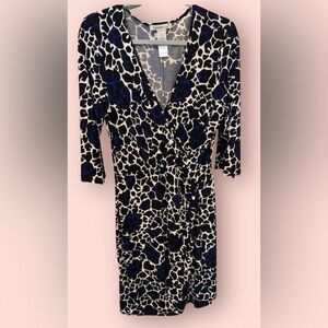 Dirty Laundry Black and Blue Leopard Dress